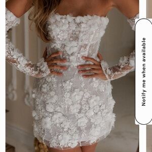 Elegant White Floral Mini Dress